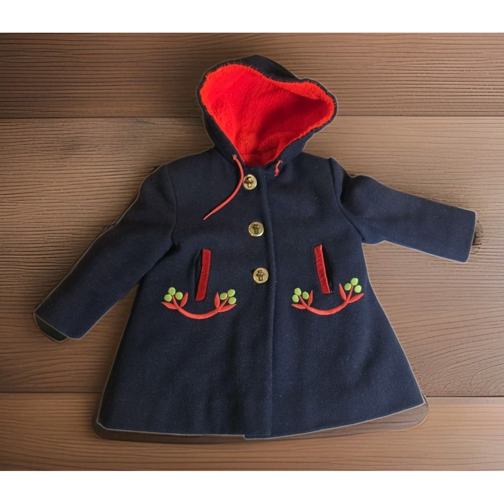 Vintage Macwil F.W. Fischer Co. Girls Navy Blue Wool Dress Coat Union Made Sz 6?